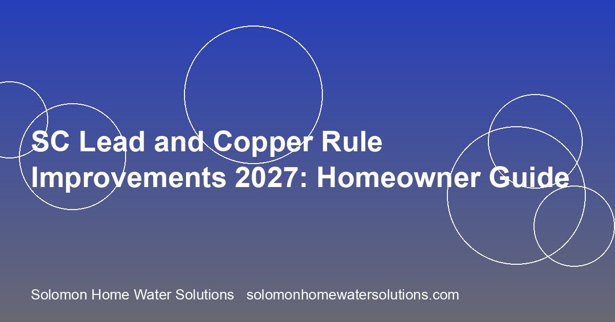 SC Lead and Copper Rule Improvements 2027: Homeowner Guide